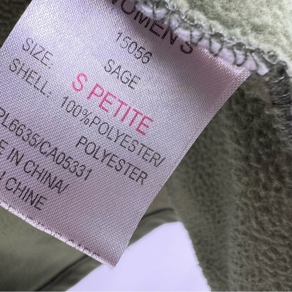 Woolrich Womens small petite olive colored fleece full zip jacket - Picture 3 of 6